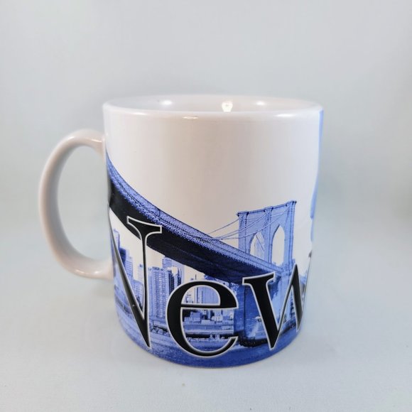 Mug New York Americaware Cup Coffee Tea USA Large Blue White - Picture 5 of 10